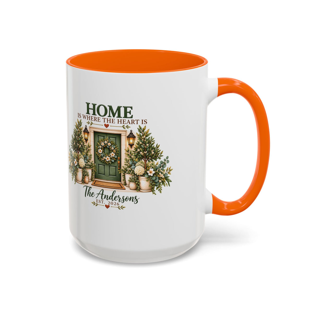 Personalized Cottage Door Mug | Home Is Where Heart Is, Housewarming Gift