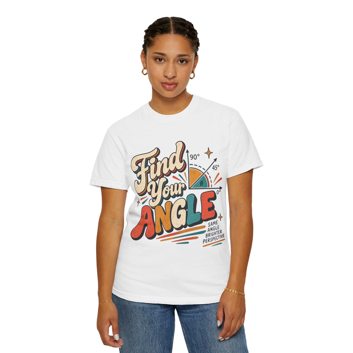 Find Your Angle Graphic T-Shirt — Retro Motivational Tee for Creatives & Students