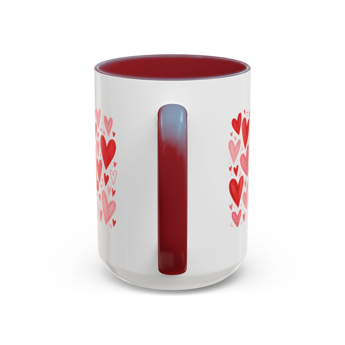 I Am Loved Heart Pattern Accent Coffee Mug – Valentine’s Day Gift