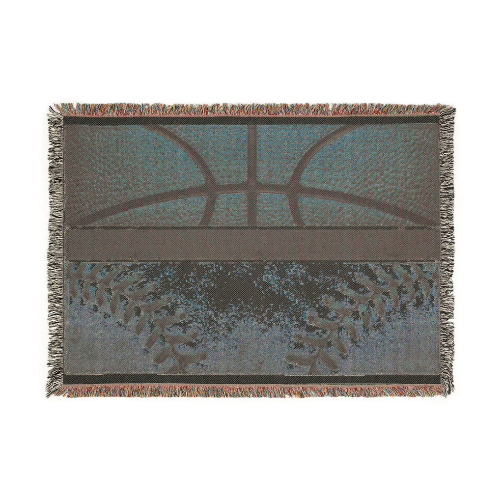 Sports Ball Woven Blanket — Basketball & Baseball Throw for Fans, Game-Day Cozy Gift
