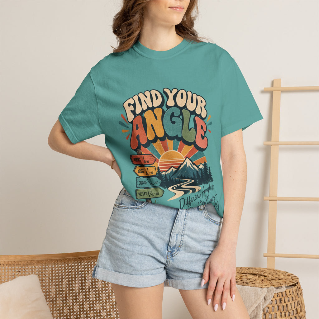 Find Your Angle T-Shirt — Retro Outdoors Sunrise Graphic Tee