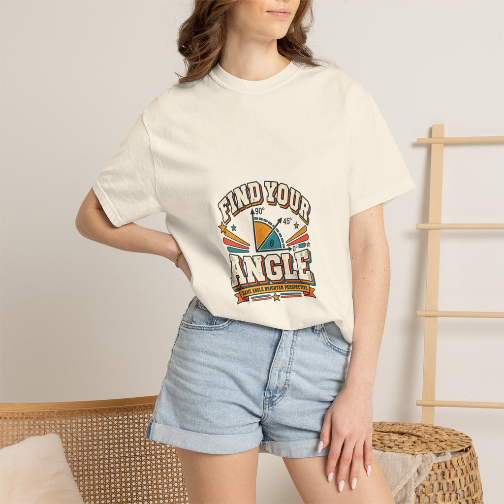 Find Your Angle Graphic Tee — Retro Compass Motivational T-Shirt