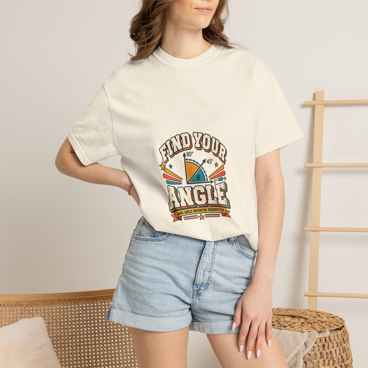 Find Your Angle Graphic Tee — Retro Compass Motivational T-Shirt