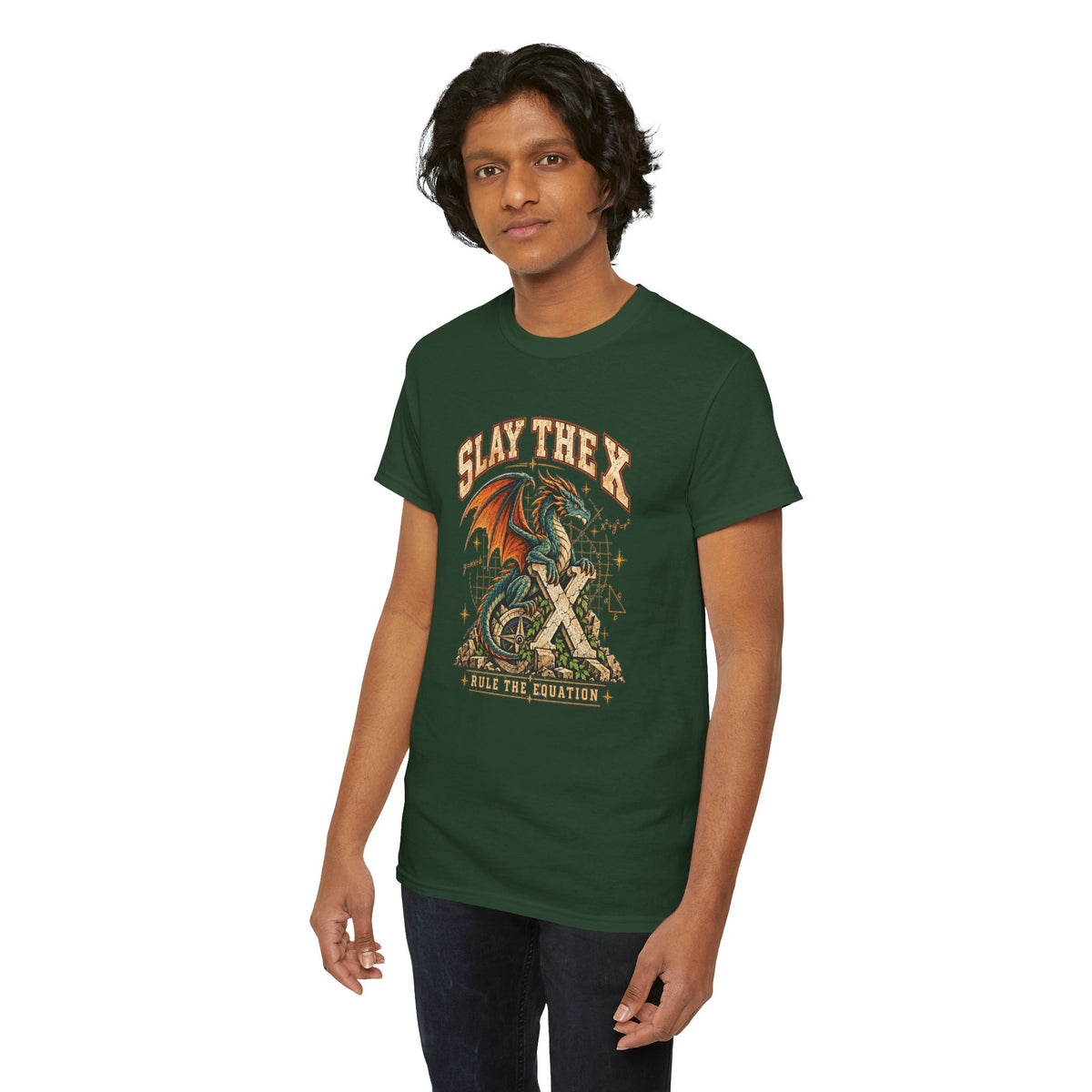Slay the X Dragon T-Shirt — 'Rule the Equation' Math Teacher Geek Tee