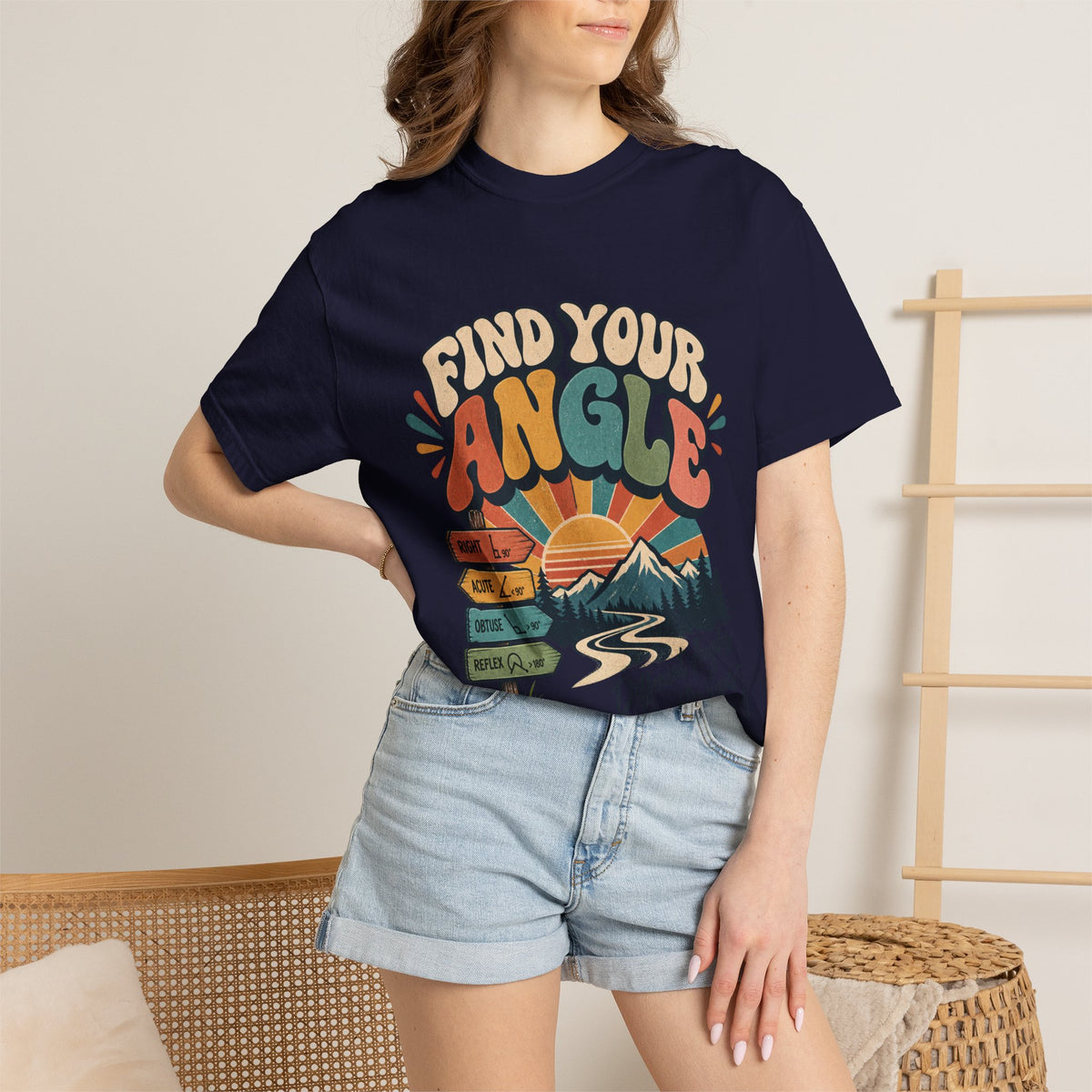 Find Your Angle T-Shirt — Retro Outdoors Sunrise Graphic Tee