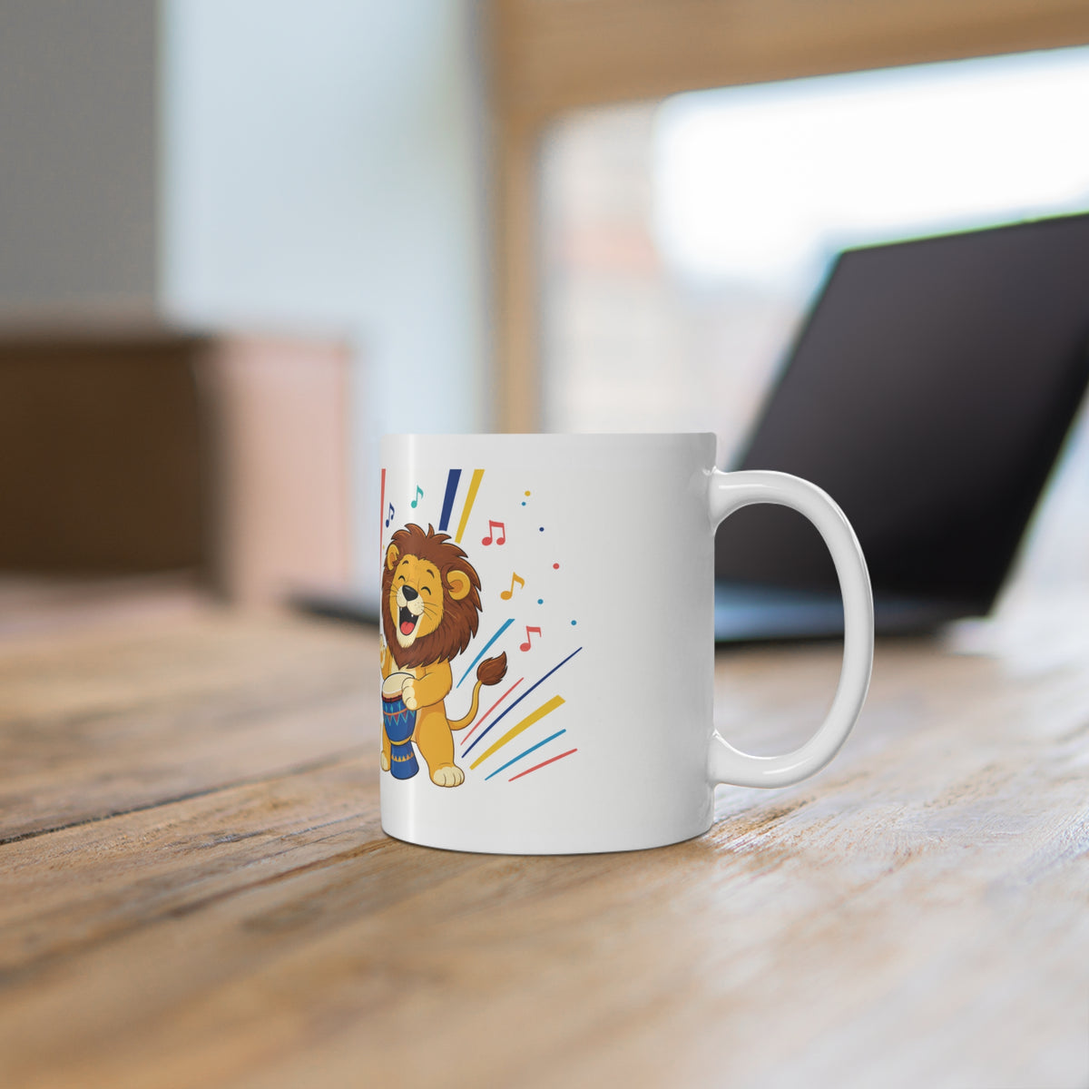 Music Party Animal Mug — Cute Singing Dog, Cat & Lion 11oz Ceramic