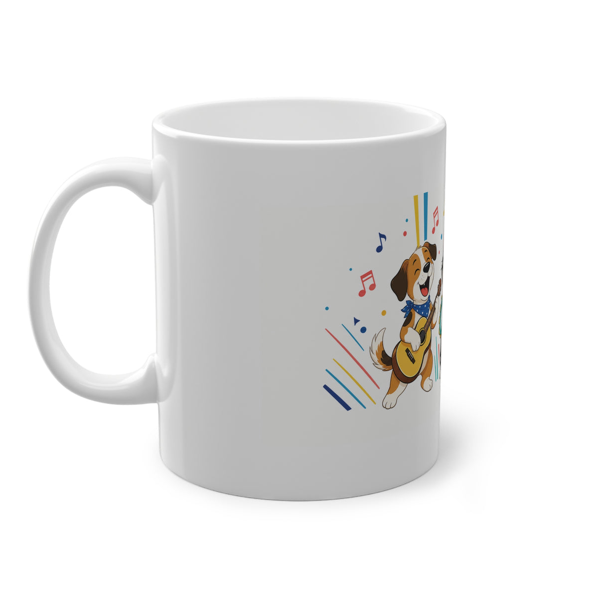 Dancing Animal Trio Mug – Fun Musical Dog, Cat & Lion Coffee Cup