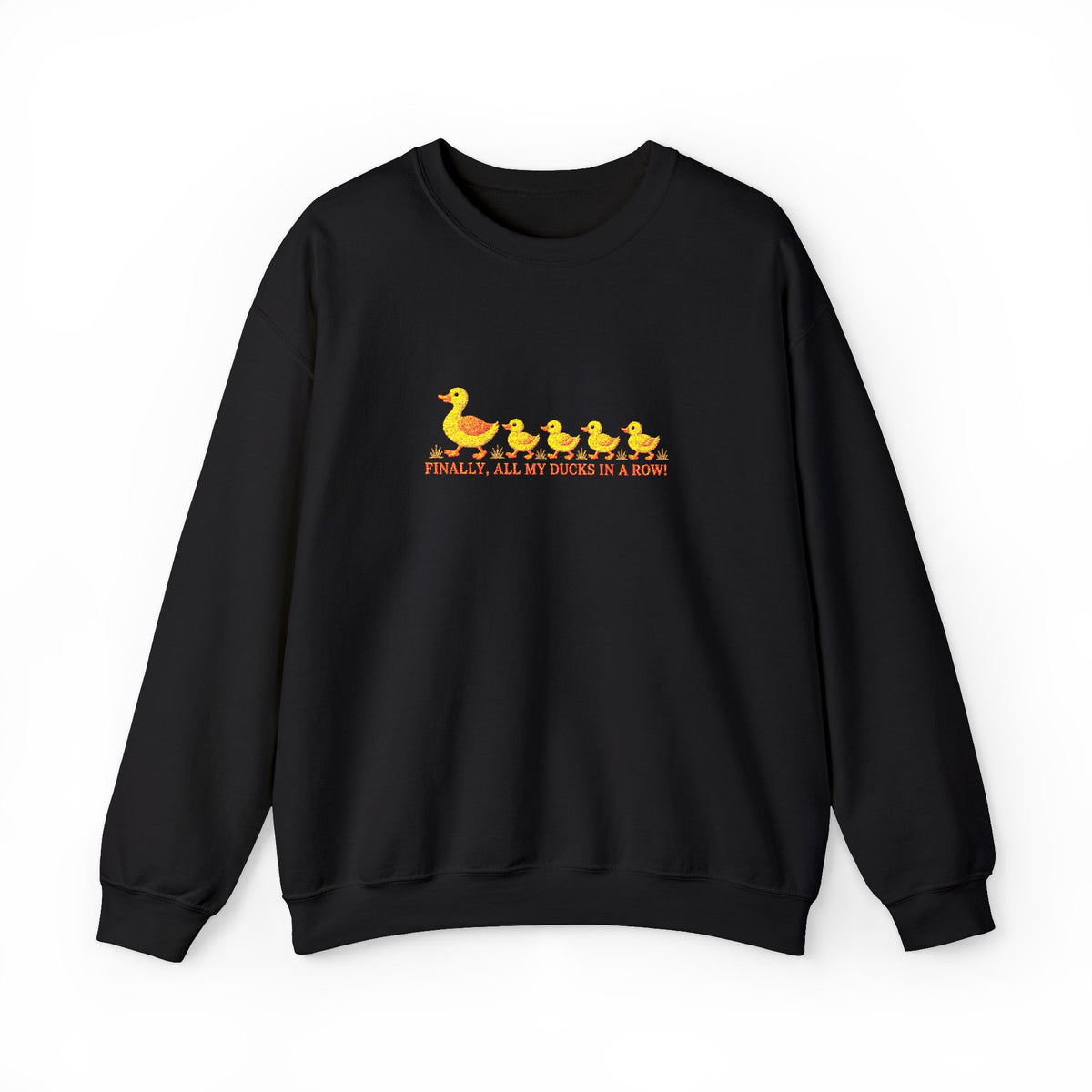 Embroidered “All My Ducks in a Row” Duck Family Crewneck Sweatshirt