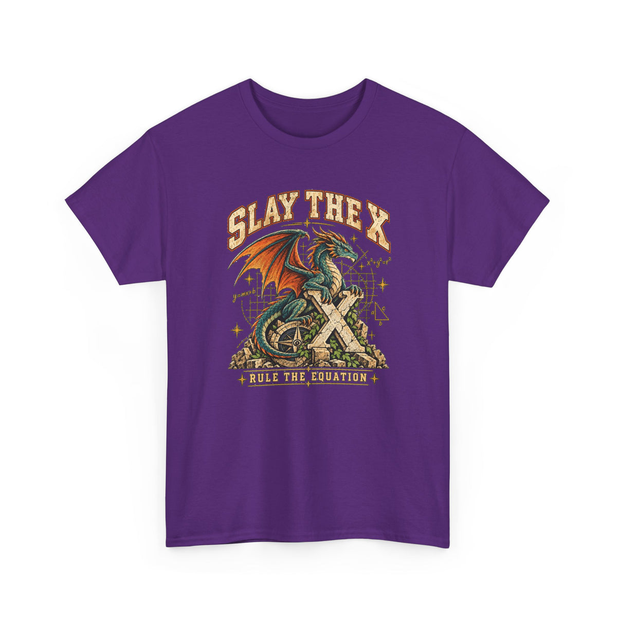 Slay the X Dragon T-Shirt — 'Rule the Equation' Math Teacher Geek Tee