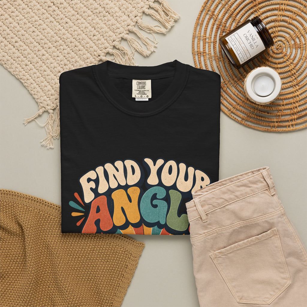 Find Your Angle T-Shirt — Retro Outdoors Sunrise Graphic Tee