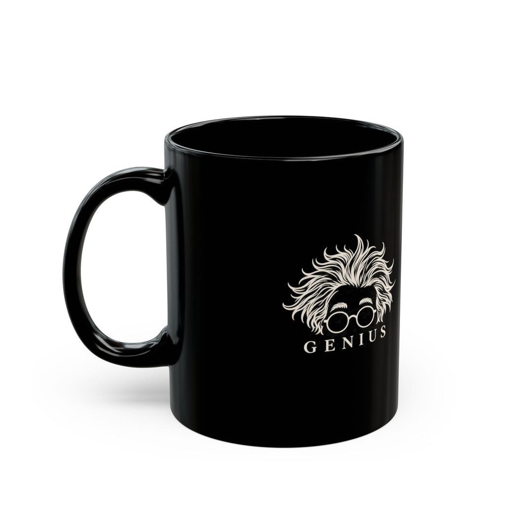 Genius Hair & Glasses Black Coffee Mug — 11oz/15oz