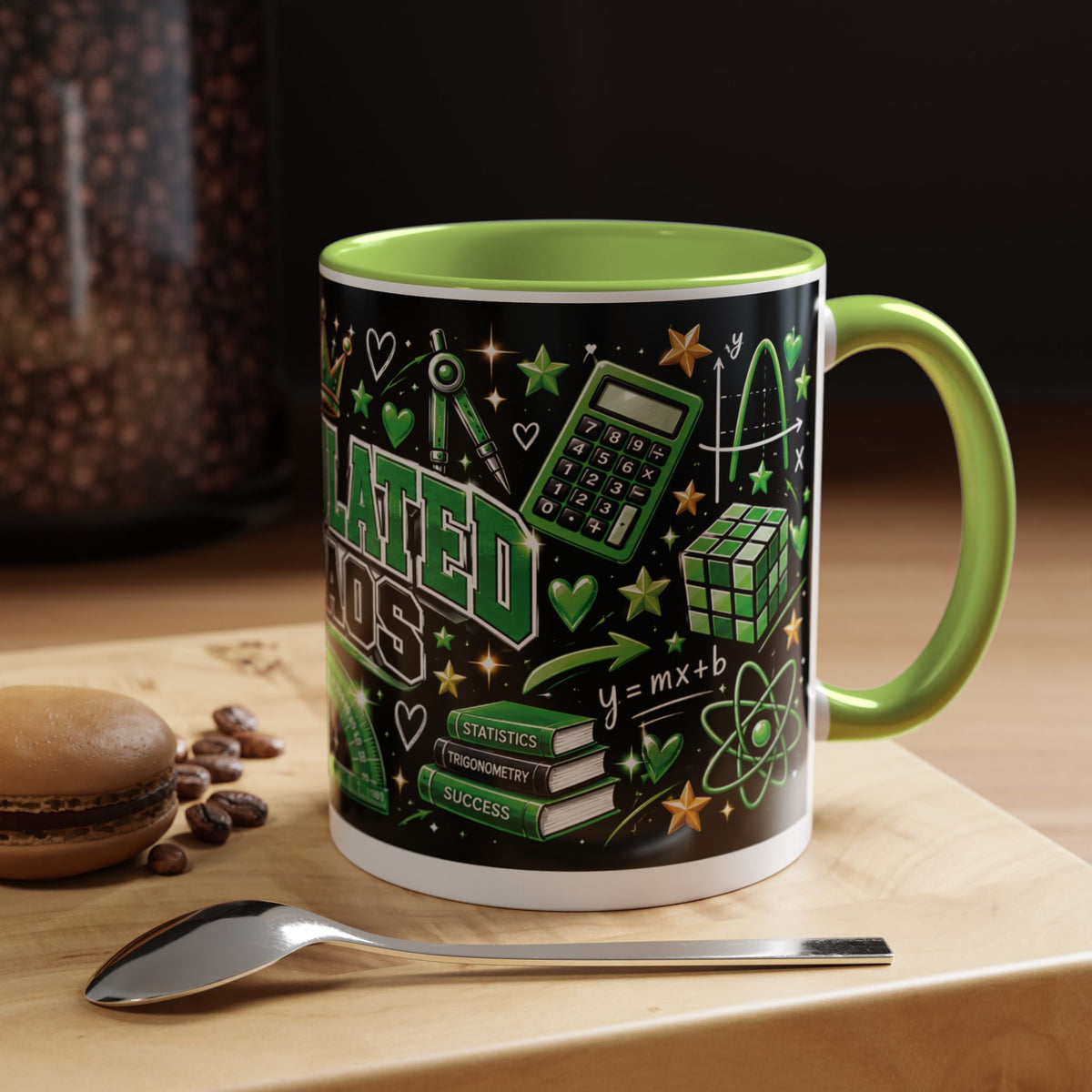 Calculated Chaos Accent Coffee Mug — Math Teacher / STEM Lover Gift (11 or 15 oz)