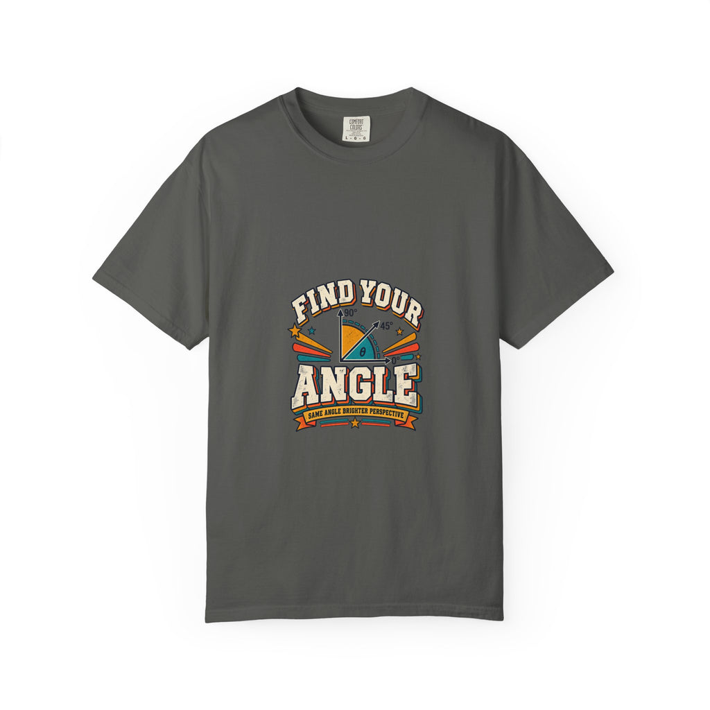 Find Your Angle Graphic Tee — Retro Compass Motivational T-Shirt