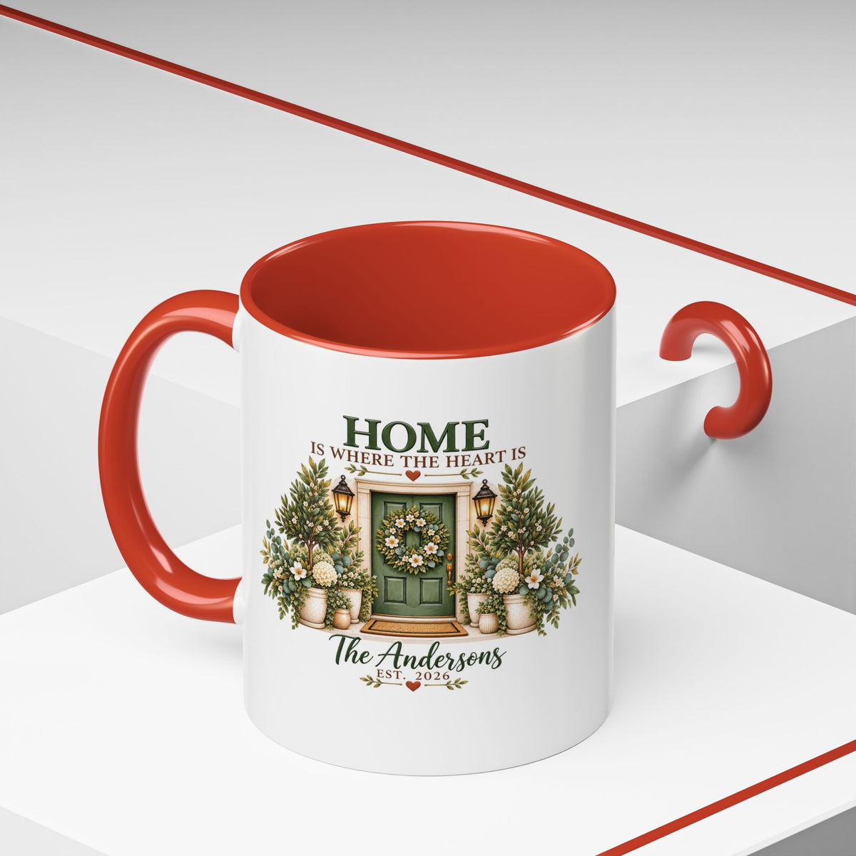 Personalized 'Home Is Where the Heart Is' Coffee Mug