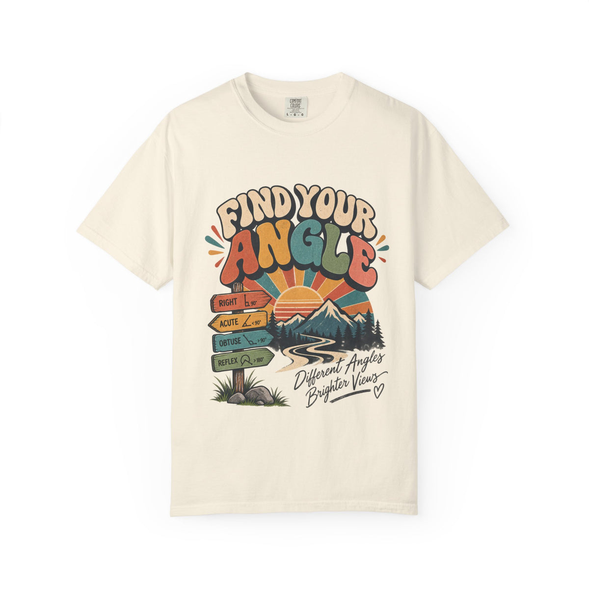 Find Your Angle T-Shirt — Retro Outdoors Sunrise Graphic Tee