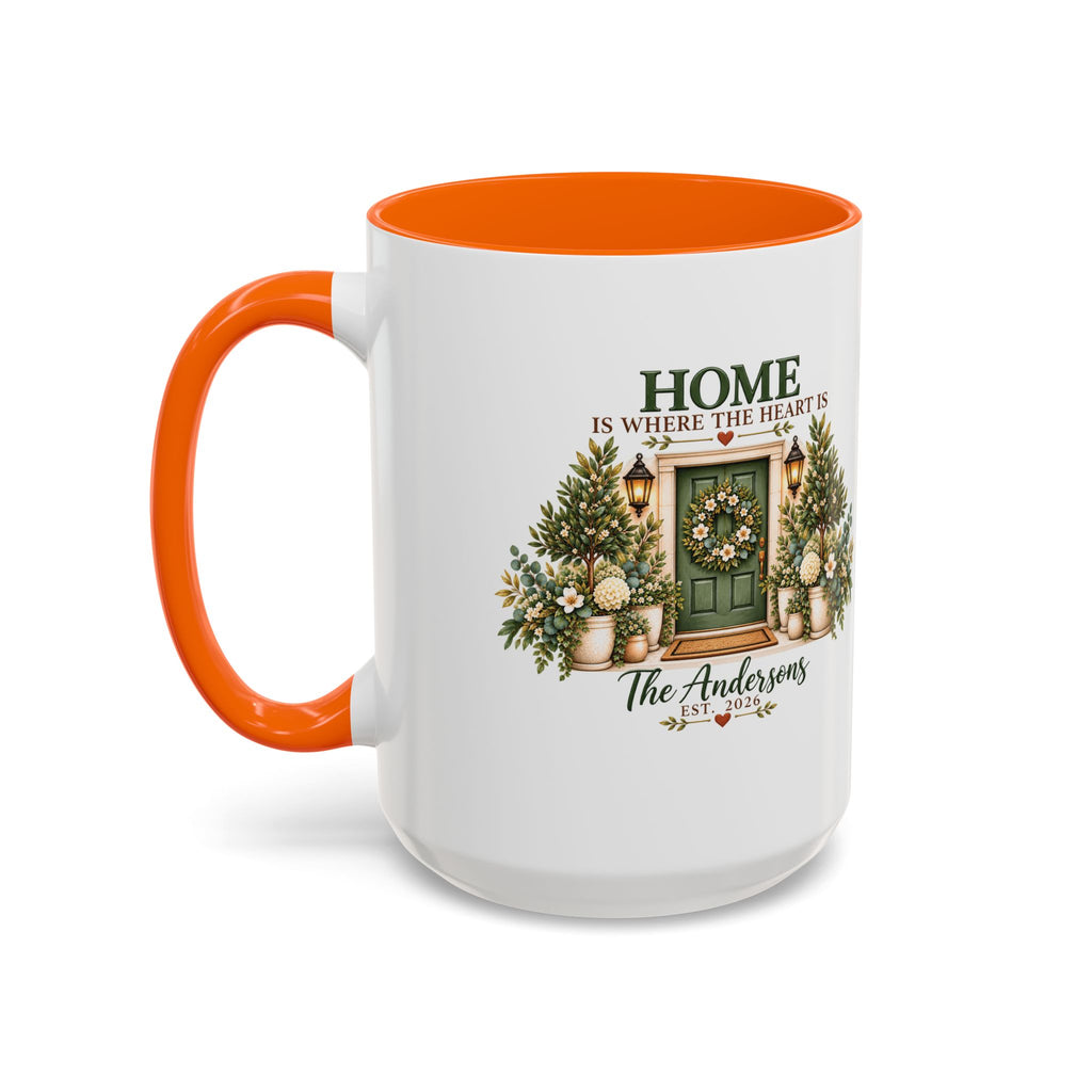 Personalized Cottage Door Mug | Home Is Where Heart Is, Housewarming Gift