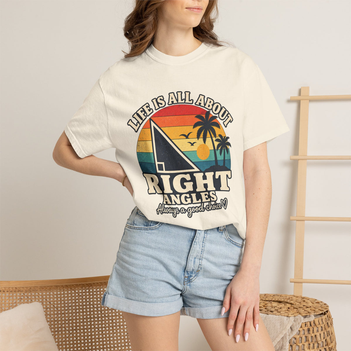 Copy of Right Angles Retro Beach T-Shirt — "Life Is All About Right Angles" Graphic Tee