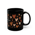 I Am Loved Black Ceramic Mug — 11oz/15oz Heart Pattern Gift for Loved Ones