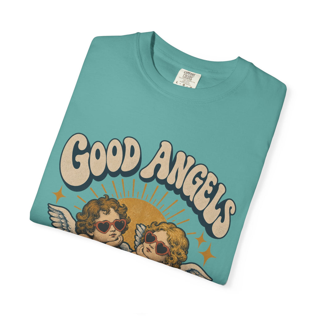 Vintage Angel Graphic T-Shirt — “Good Angels Have Better Plans” Retro Tee