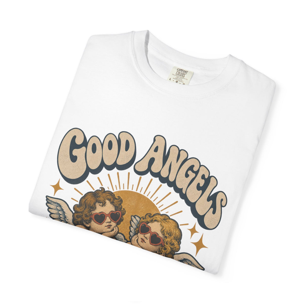 Vintage Angel Graphic T-Shirt — “Good Angels Have Better Plans” Retro Tee