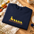 Embroidered “All My Ducks in a Row” Duck Family Crewneck Sweatshirt
