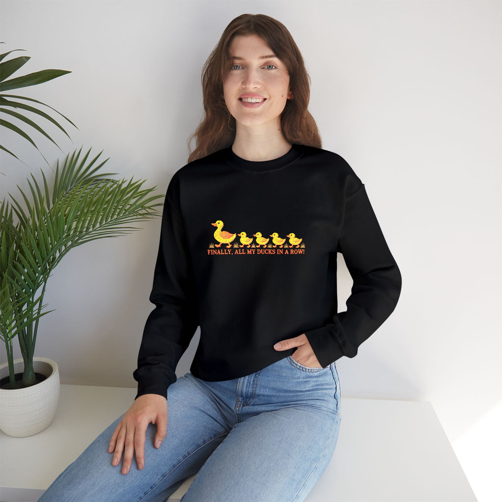 Embroidered “All My Ducks in a Row” Duck Family Crewneck Sweatshirt