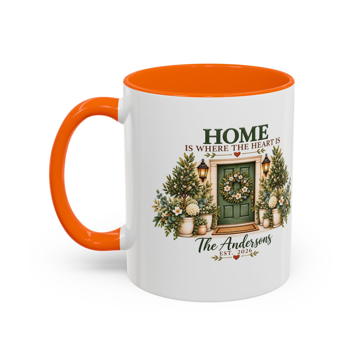 Personalized Cottage Door Mug | Home Is Where Heart Is, Housewarming Gift