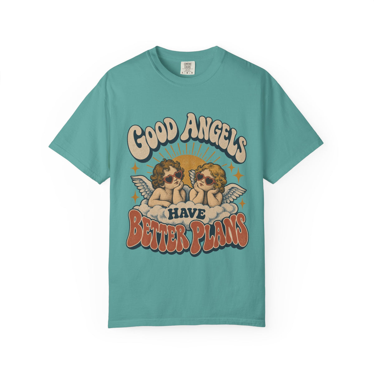 Vintage Angel Graphic T-Shirt — “Good Angels Have Better Plans” Retro Tee