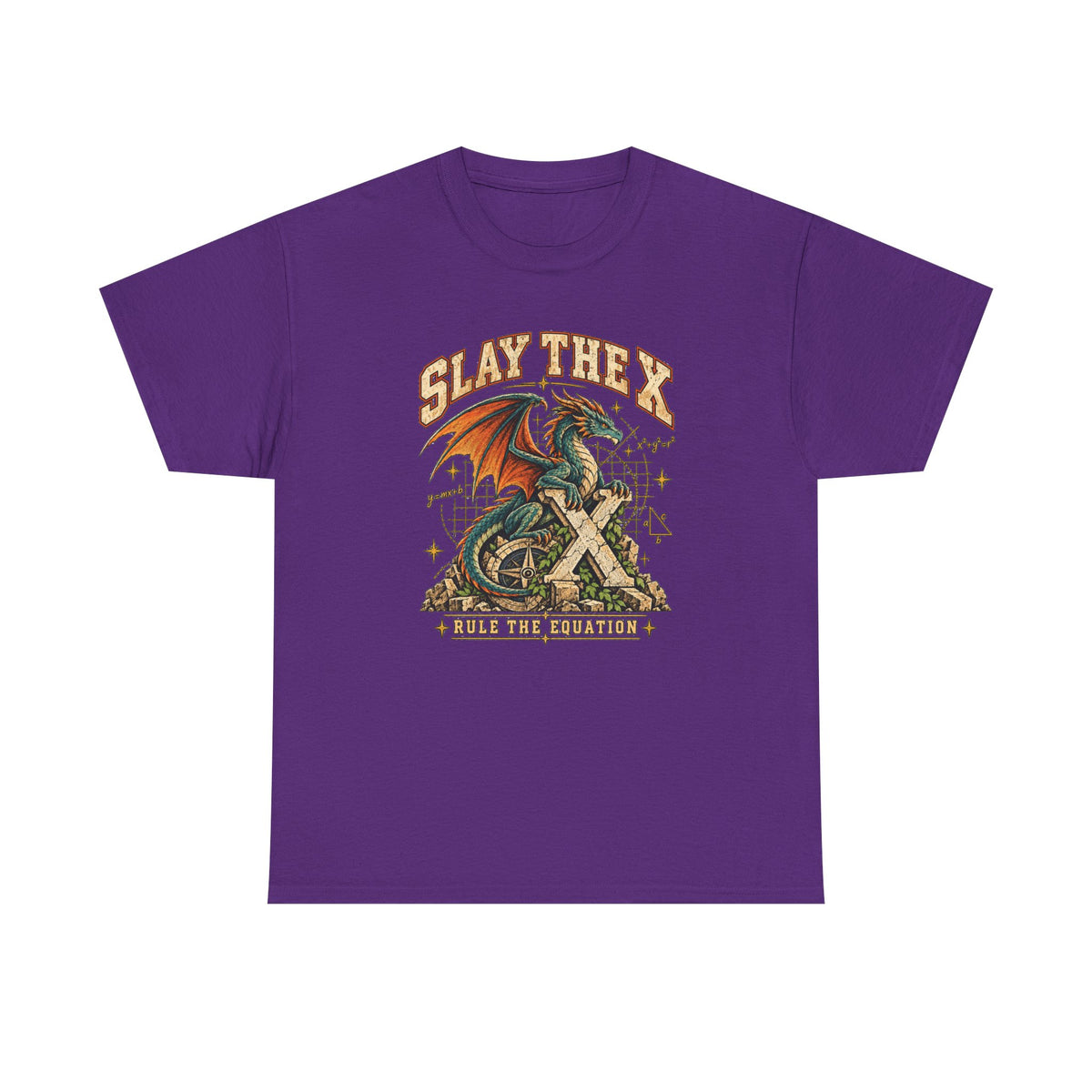Slay the X Dragon T-Shirt — 'Rule the Equation' Math Teacher Geek Tee