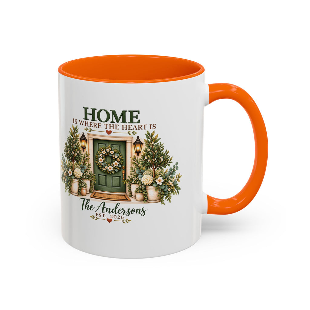 Personalized Cottage Door Mug | Home Is Where Heart Is, Housewarming Gift