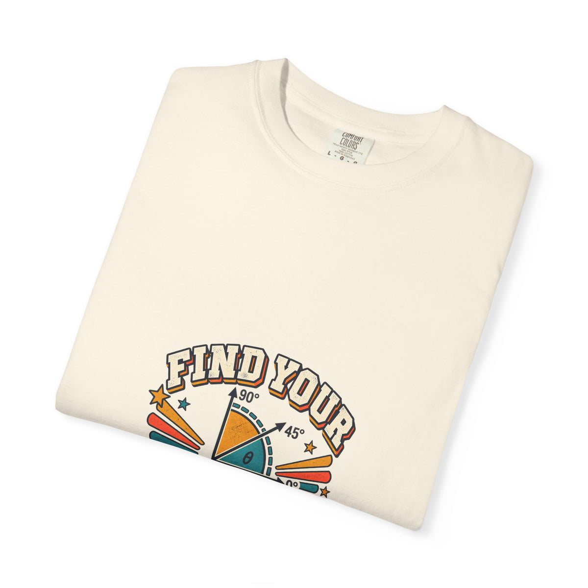 Find Your Angle Graphic Tee — Retro Compass Motivational T-Shirt