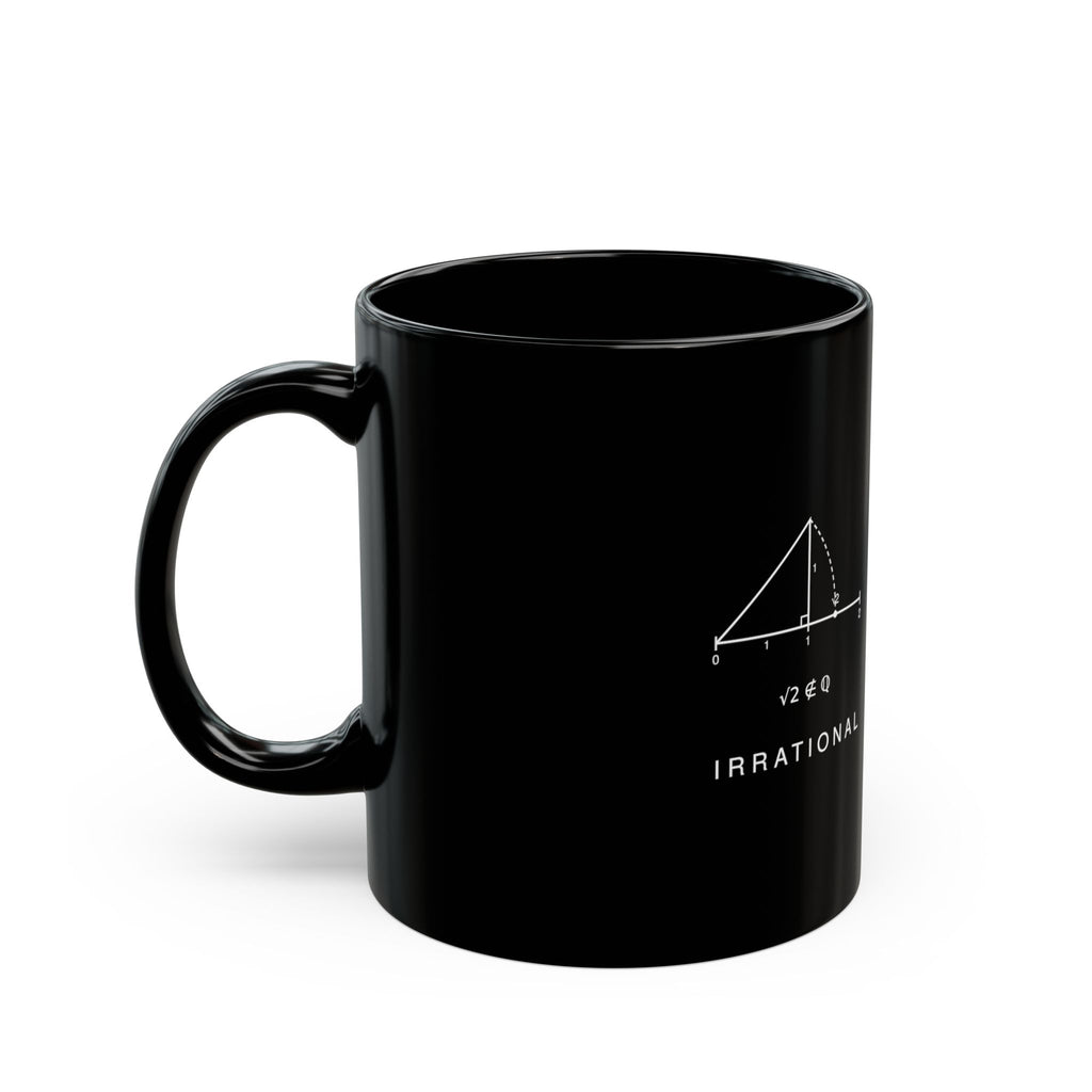 Irrational Black Math Mug – Minimalist Geometry Gift for Teachers and Students