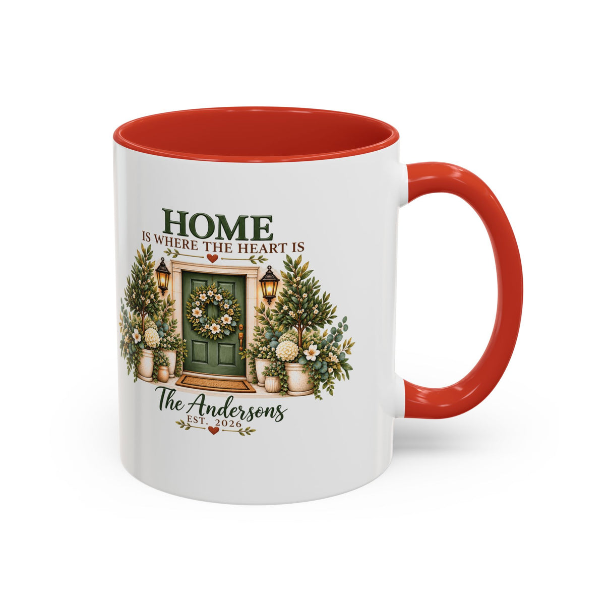 Personalized 'Home Is Where the Heart Is' Coffee Mug