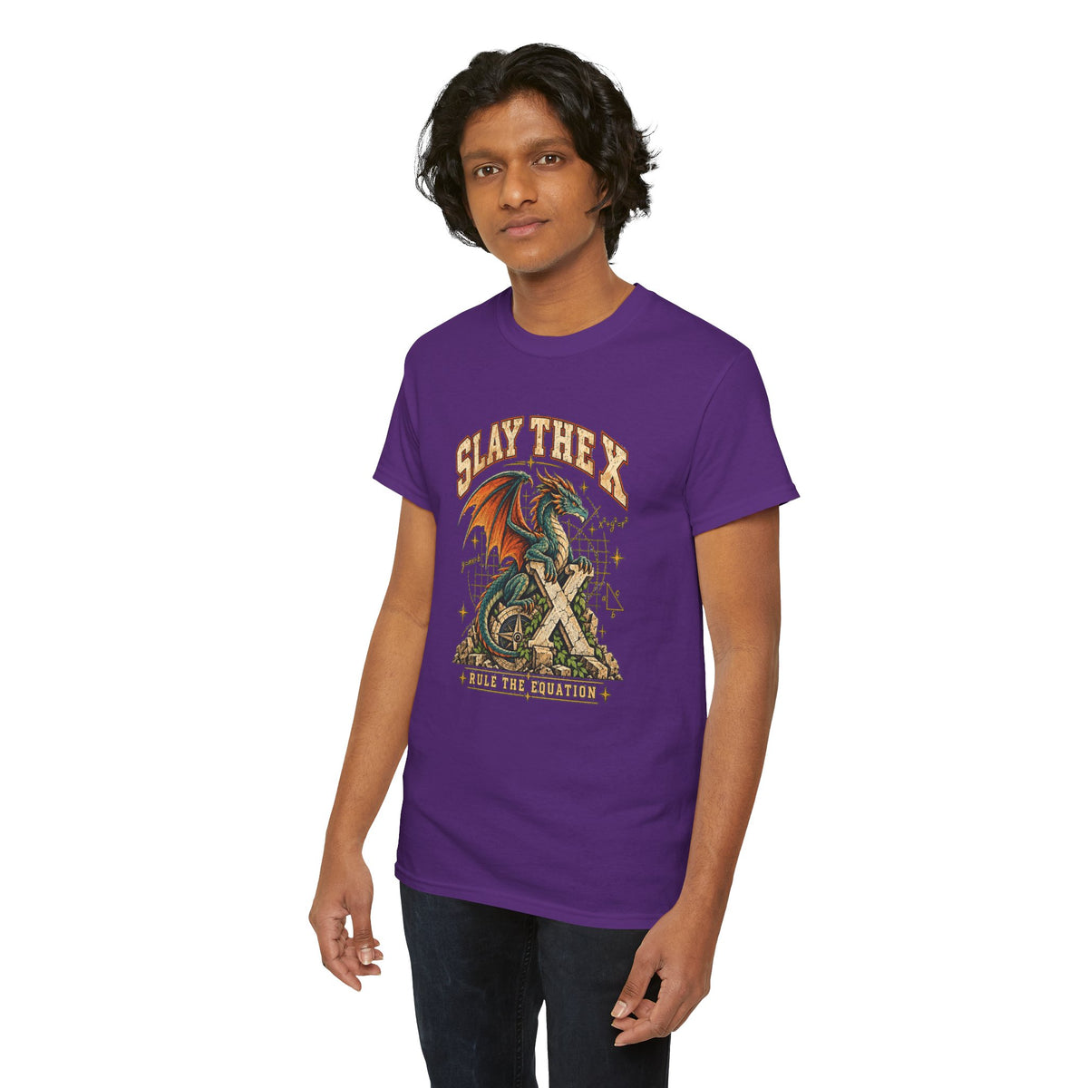 Slay the X Dragon T-Shirt — 'Rule the Equation' Math Teacher Geek Tee