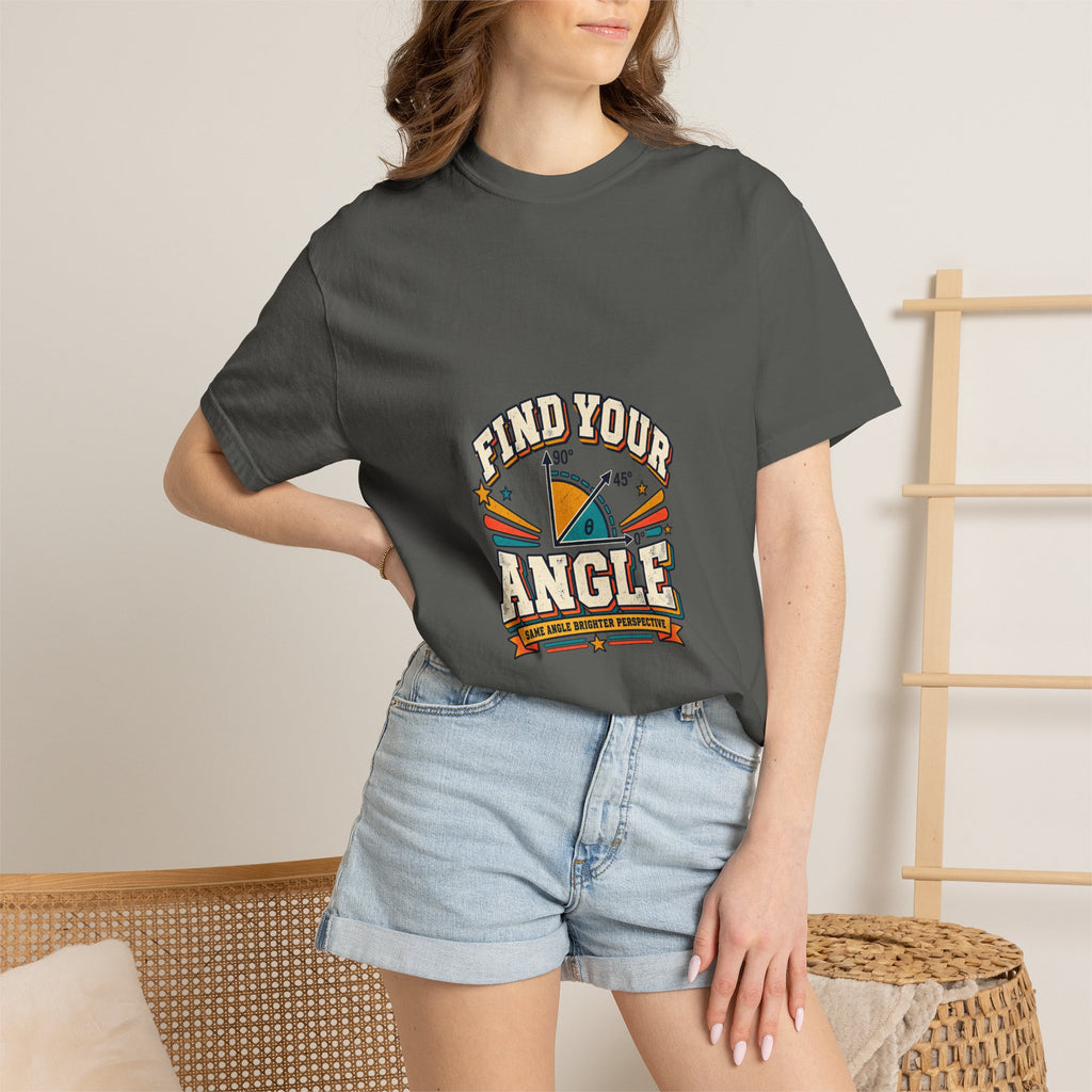 Find Your Angle Graphic Tee — Retro Compass Motivational T-Shirt