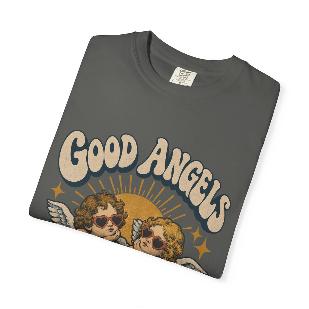 Vintage Angel Graphic T-Shirt — “Good Angels Have Better Plans” Retro Tee