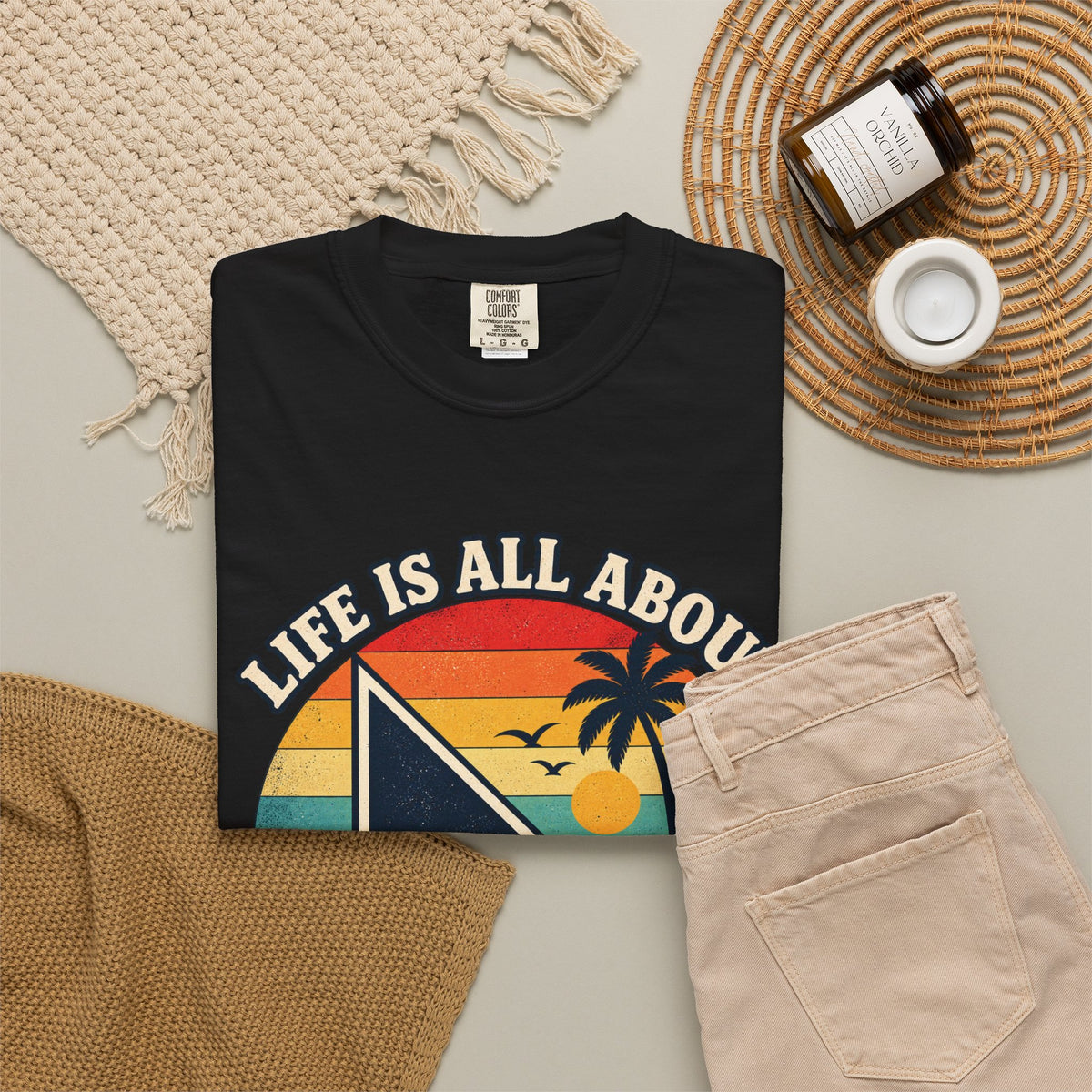 Copy of Right Angles Retro Beach T-Shirt — "Life Is All About Right Angles" Graphic Tee