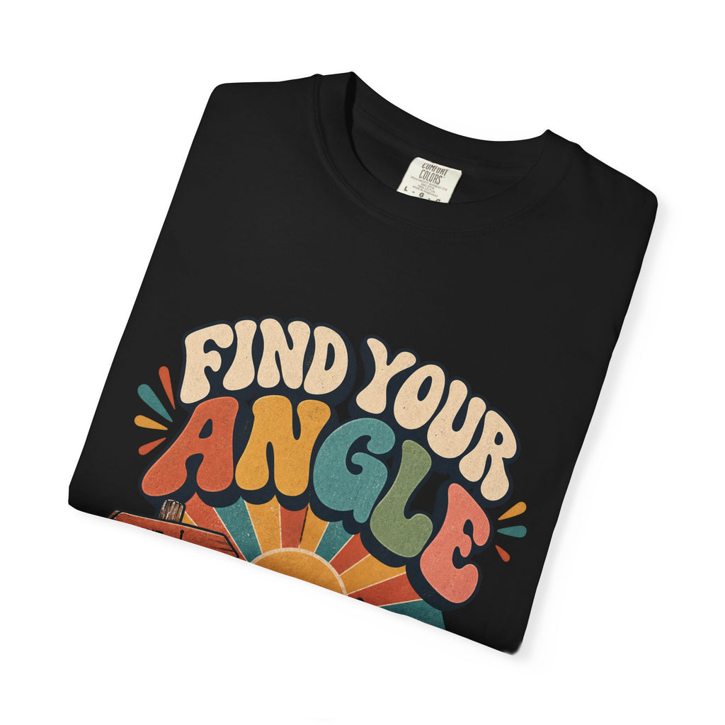 Find Your Angle T-Shirt — Retro Outdoors Sunrise Graphic Tee