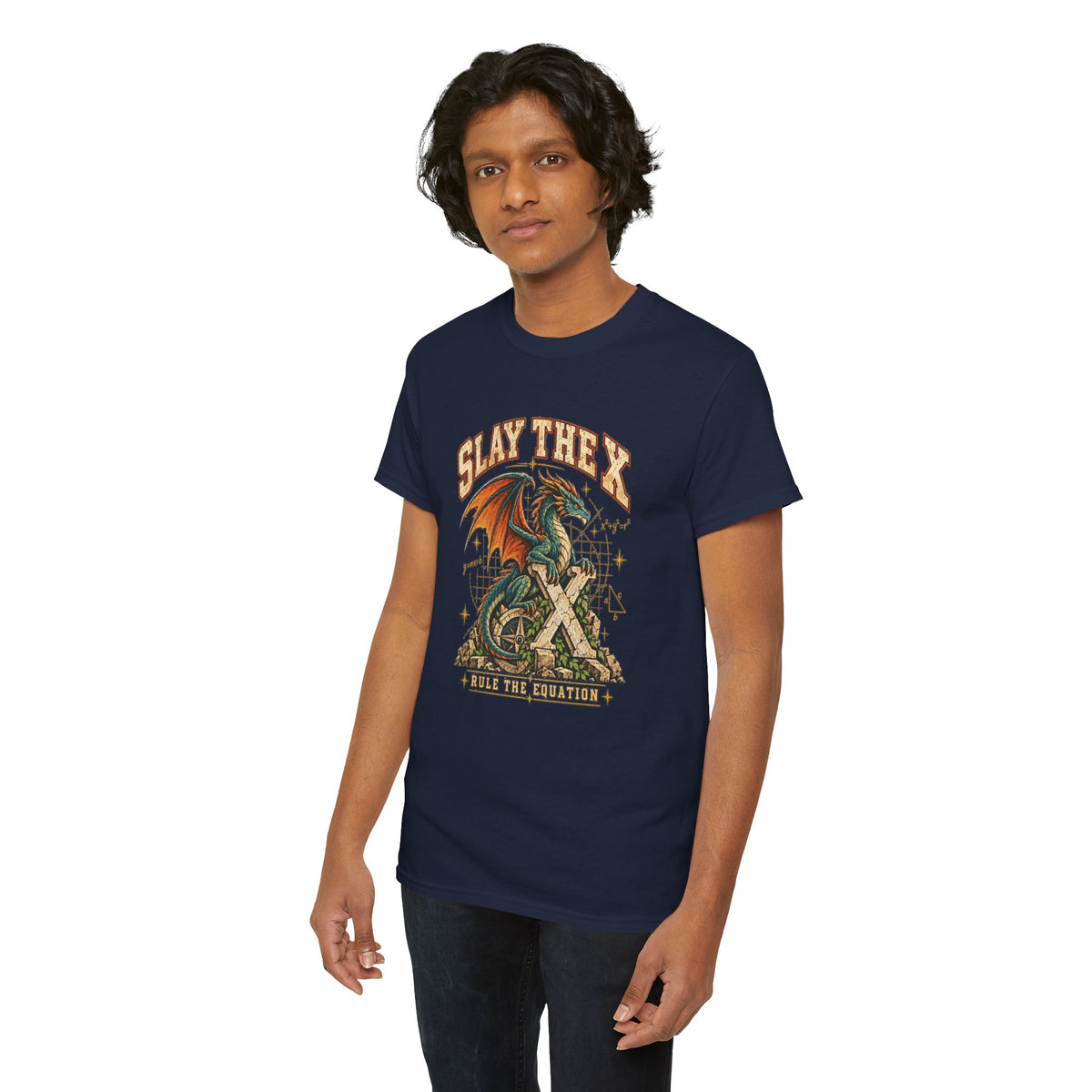 Slay the X Dragon T-Shirt — 'Rule the Equation' Math Teacher Geek Tee