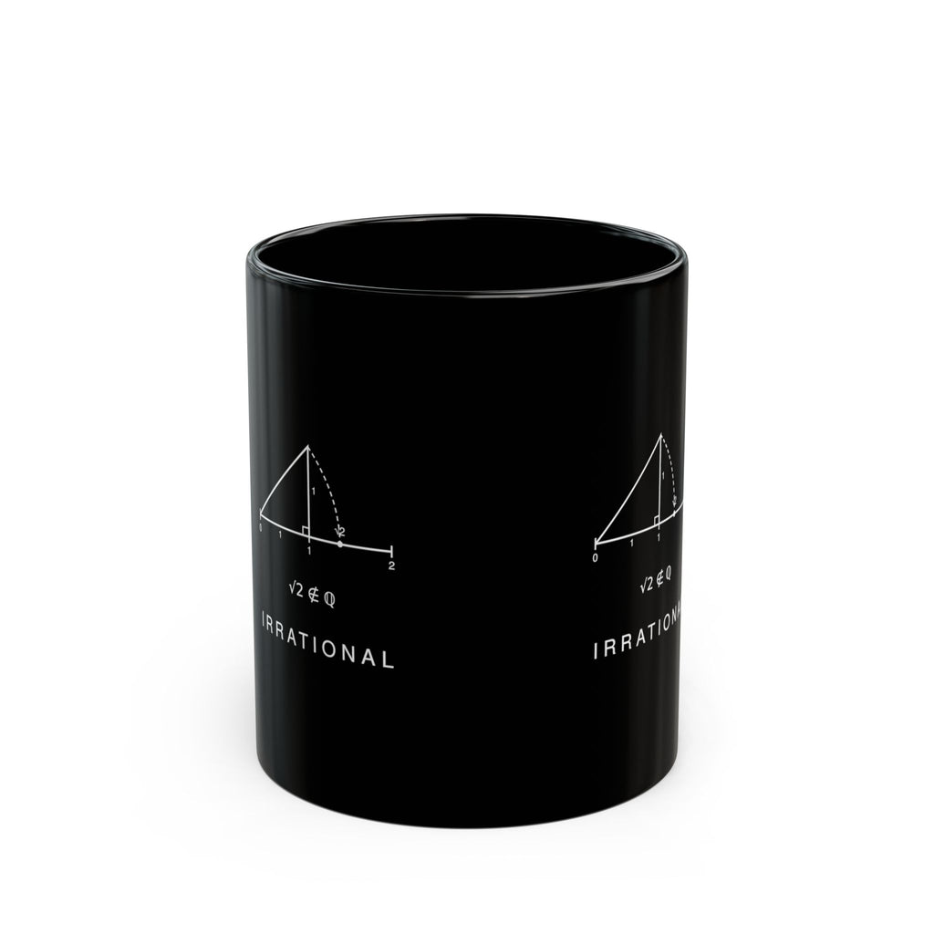 Irrational Black Math Mug – Minimalist Geometry Gift for Teachers and Students