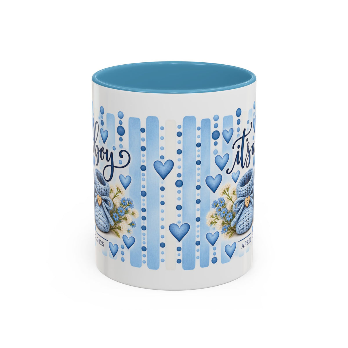 It’s a Boy Baby Blue Booties Accent Coffee Mug  | Baby Announcement 11oz