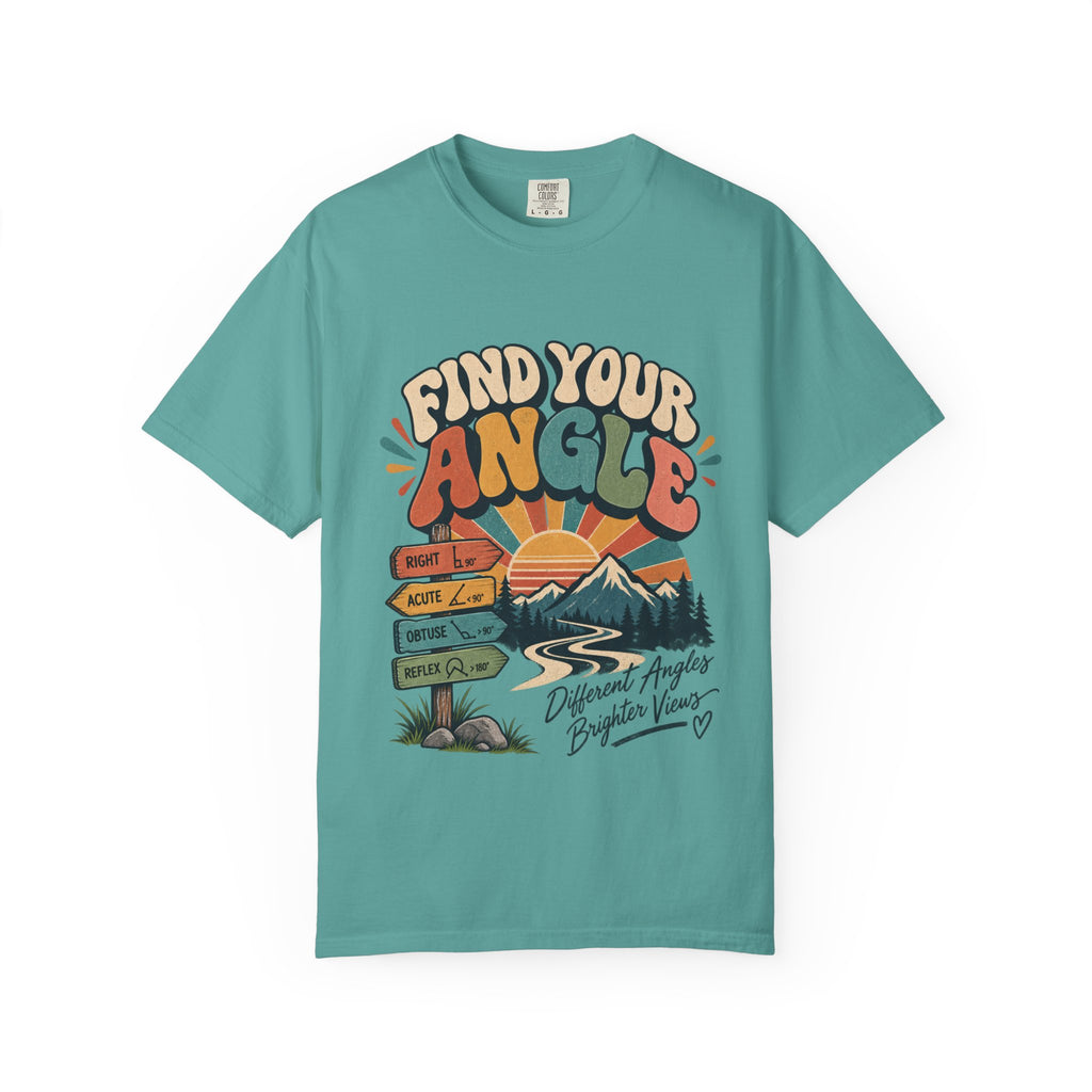 Find Your Angle T-Shirt — Retro Outdoors Sunrise Graphic Tee