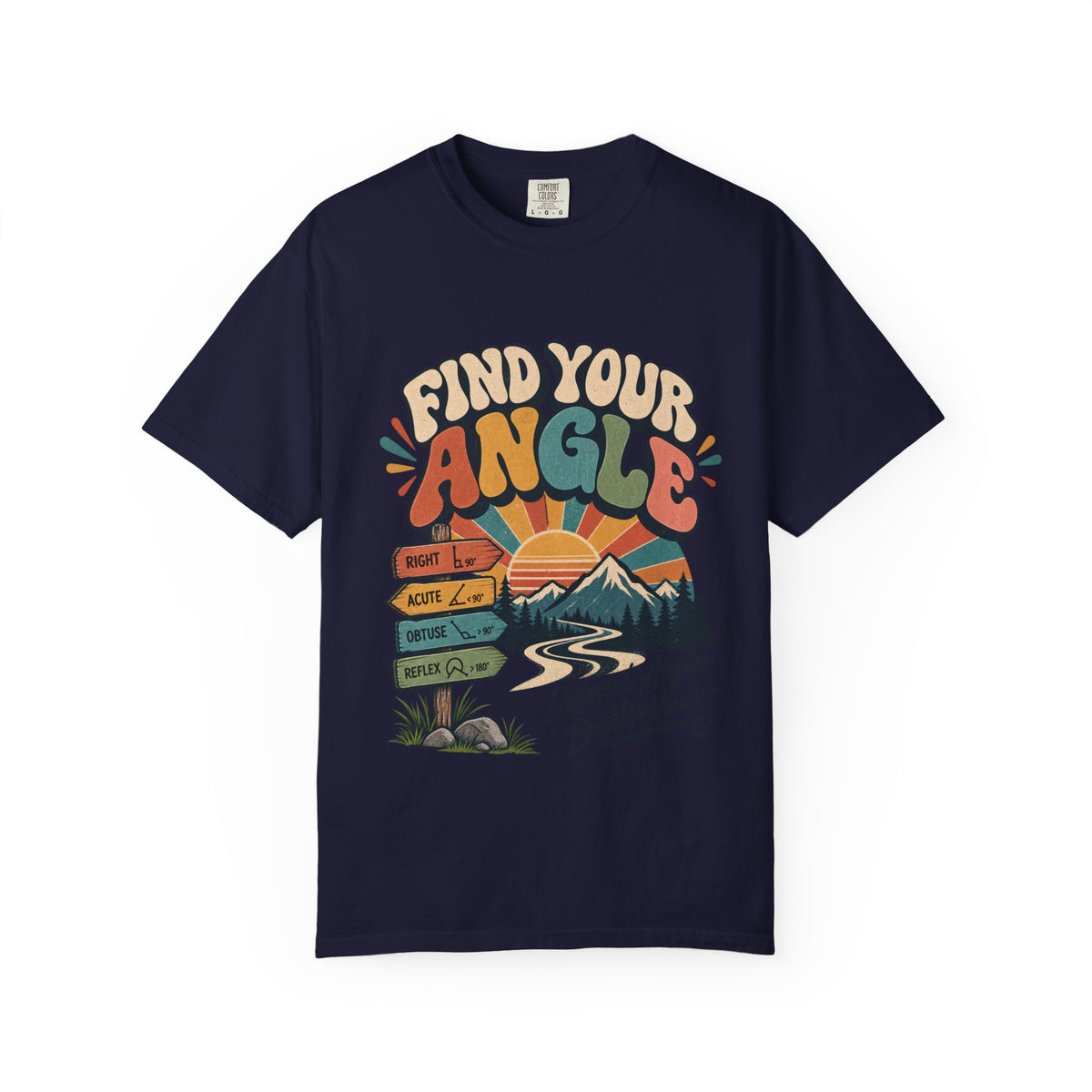 Find Your Angle T-Shirt — Retro Outdoors Sunrise Graphic Tee