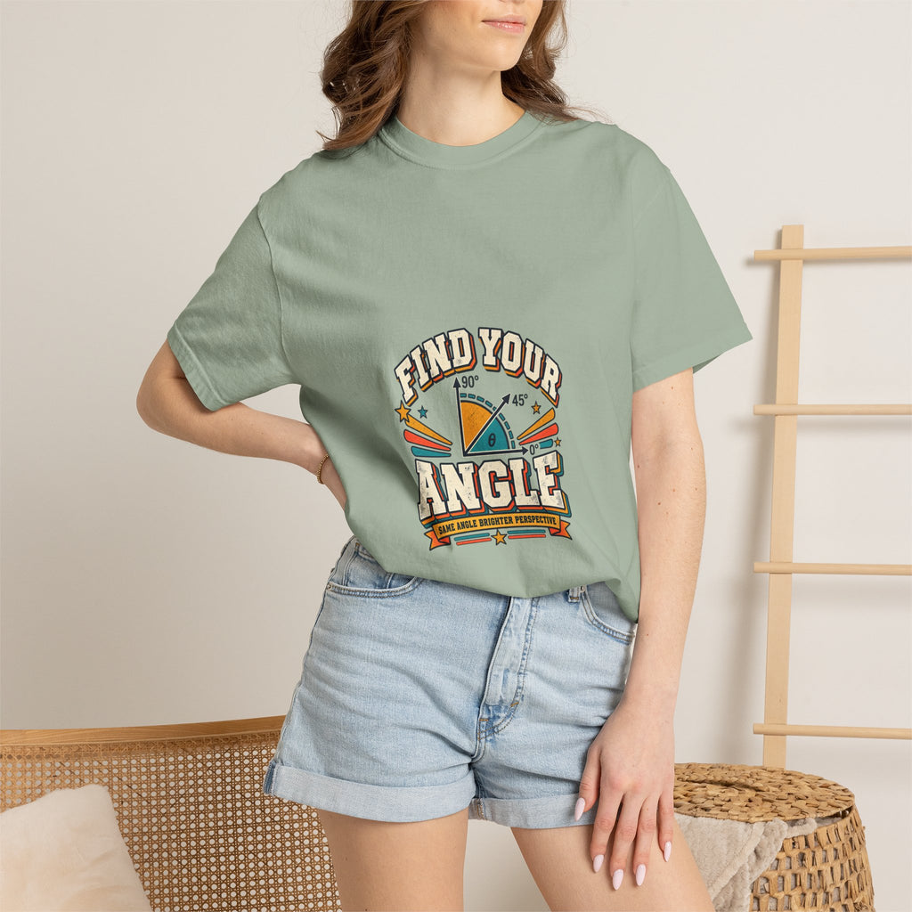Find Your Angle Graphic Tee — Retro Compass Motivational T-Shirt