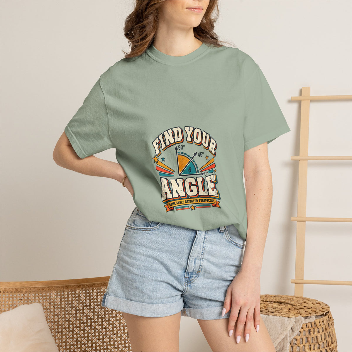 Find Your Angle Graphic Tee — Retro Compass Motivational T-Shirt