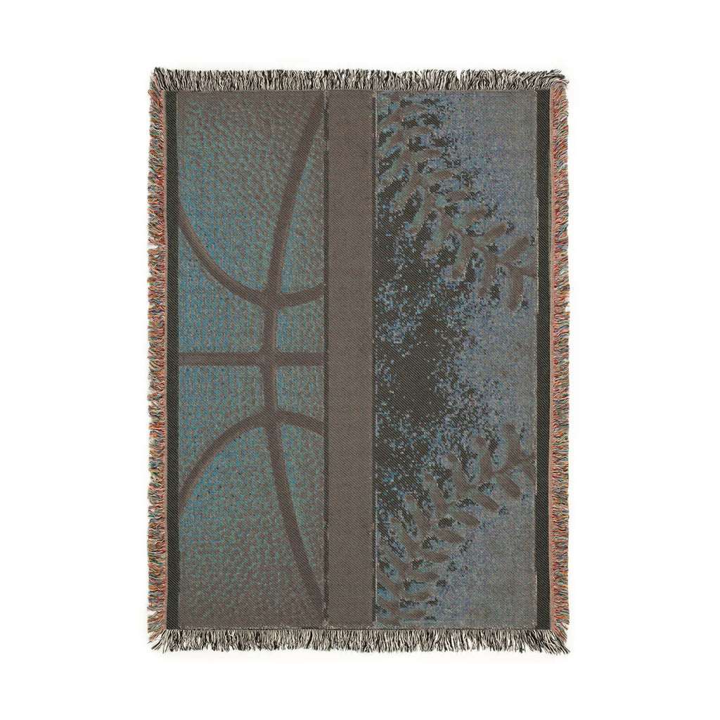 Sports Ball Woven Blanket — Basketball & Baseball Throw for Fans, Game-Day Cozy Gift