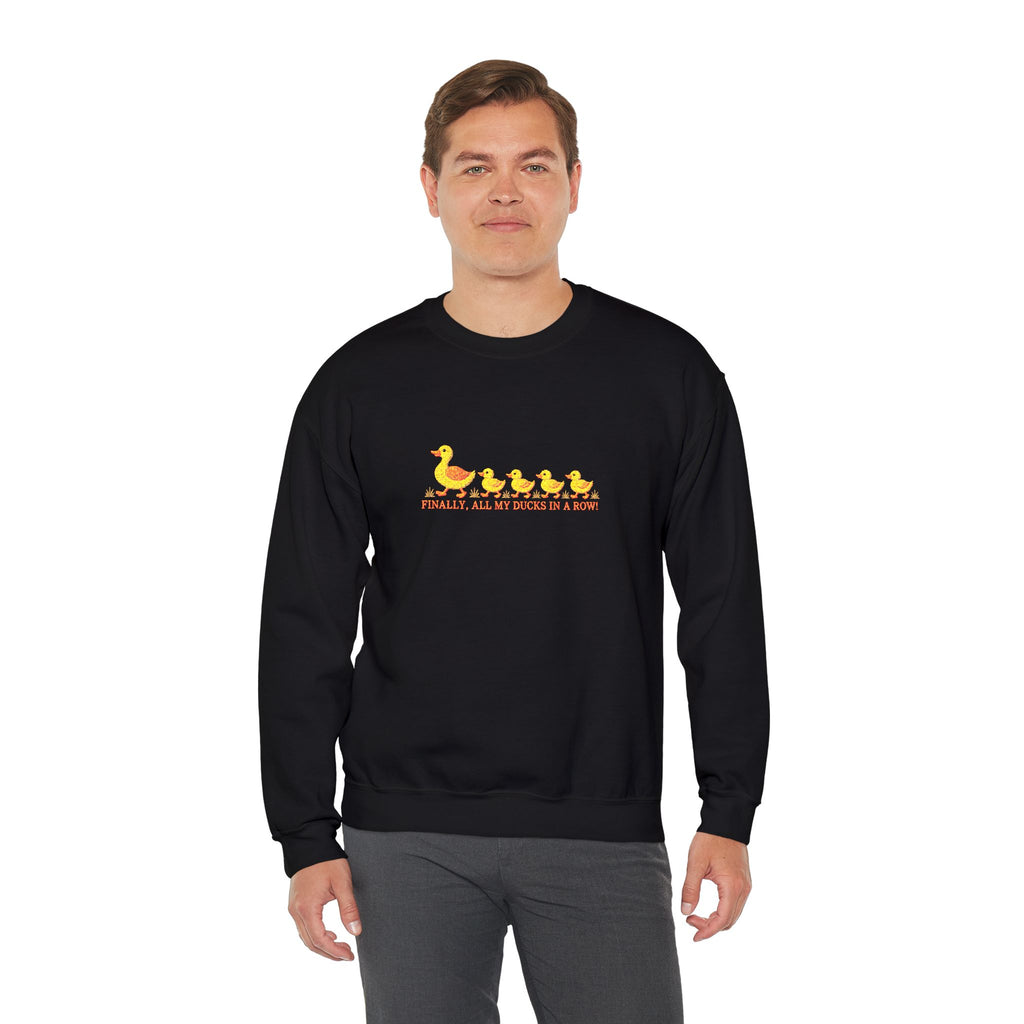 Embroidered “All My Ducks in a Row” Duck Family Crewneck Sweatshirt