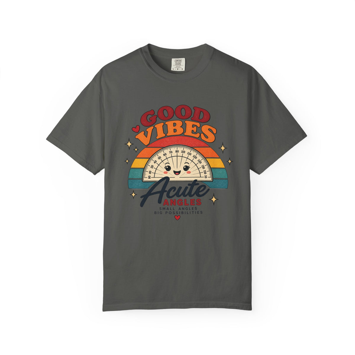 Good Vibes Acute Angles T-Shirt — Retro Math Protractor Tee