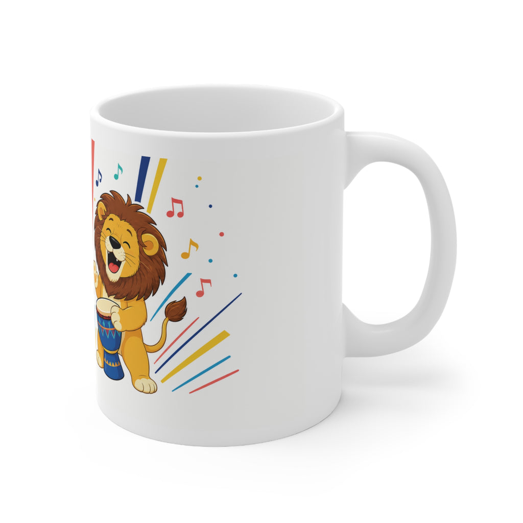 Music Party Animal Mug — Cute Singing Dog, Cat & Lion 11oz Ceramic