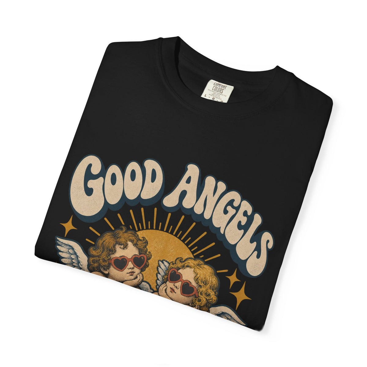 Vintage Angel Graphic T-Shirt — “Good Angels Have Better Plans” Retro Tee